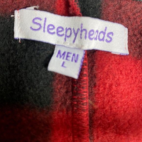 SLEEPYHEADS Men's Red Black Buffalo Check One Piece Pyjamas Loungewear US L - Picture 8 of 8